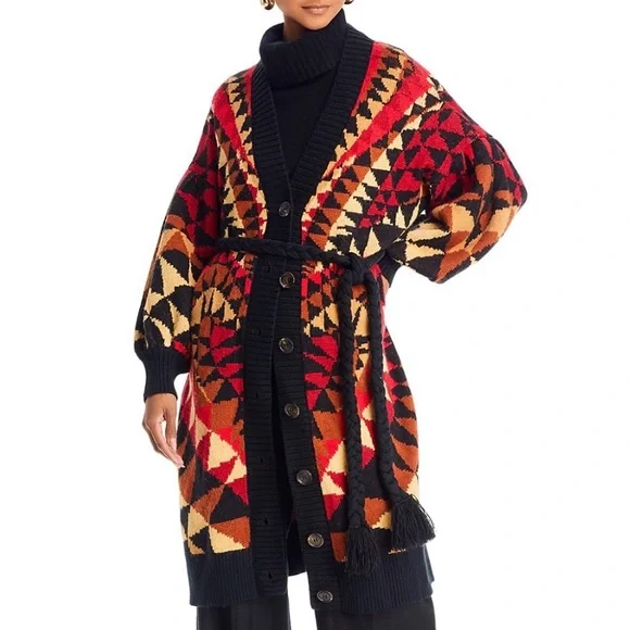 🌺🎉HP🎉🌺 NWT Farm Rio Heart Deco Maxi Knit Cardigan - Picture 7 of 15